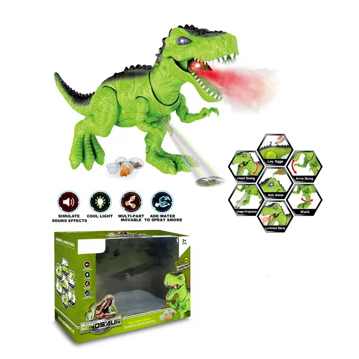 Brinquedo por atacado spray de dinossauro elétrico para brincar com som e luz