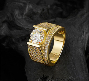 Luxury Geometric Cocktail <b>Ring</b> With Round Moissanite Pave Setting 925 <b>Silver</b> Unisex Engagement Wedding <b>Statement</b> Jewelry Gift - Product Image 6