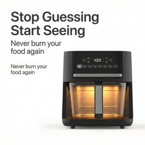 Nouvelle <span class=keywords><strong>friteuse</strong></span> à <span class=keywords><strong>air</strong></span> numérique électrique, 8 programmes, écran LCD, 6 litres, réfrigérateur 6L, verre, 1700W, double tension, CE LFGB - Product Image 1