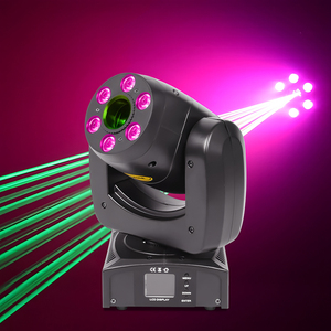 2/3/5 Watt đầy đủ màu sắc RGB hoạt hình ánh sáng laser + 6 cái 10 Wát RGBW <span class=keywords><strong>LED</strong></span> di chuyển đầu với <span class=keywords><strong>DMX512</strong></span> cho DJ/Disco/Câu lạc bộ đêm/bar - Product Image 3