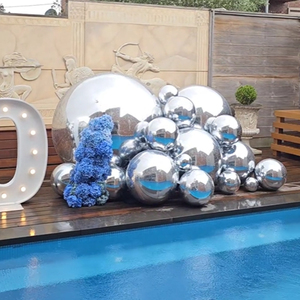 Double Layer Pvc Inflatable Shiny <b>Ball</b> <b>Mirror</b> Balloon Big Spheres Gold <b>Balls</b> Customized Decorative Inflatable Iridescent <b>Mirror</b> - Product Image 2