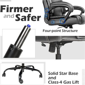 Tùy chỉnh hiện đại nghiêng chức năng bọc ngoại quan da đen PC nhiệm vụ Ergonomic điều hành tốt nhất ghế văn phòng NằM Massage - Product Image 3