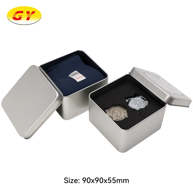 Manufacturers custom square food storage container biscuit tin can watch box metal packaging tin box