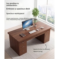 Ensemble bureau et chaise en bois minimaliste pour une personne, avec tiroirs verrouillables et finition résistante aux taches, pour les employés de bureau et l'usage domestique