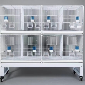 Jaula para Pájaros Multifuncional Tipo Carrito Móvil con Ruedas, Almacenamiento Apilable, Jaula de Cría de Alambre Metálico para Loros, Palomas y Canarios - Product Image 3