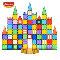 Gemmicc 200 pièces, possibilité de construire de nombreuses formes, jouets d'intelligence pour enfants, ensemble de blocs de construction magnétiques