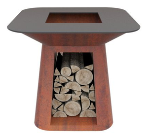 Brasero en acier corten pré-âgé avec base - Product Image 4