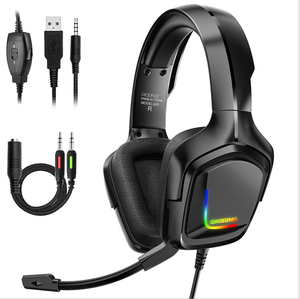 Auriculares para juegos <span class=keywords><strong>K20</strong></span> para P4 X-box One PC Mac Auriculares para juegos móviles Sonido envolvente 4D y bajo Estéreo RGB Bloqueo de ruido - Product Image 1