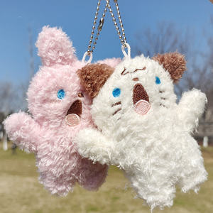 Mini taille broches en peluche Animal cri chien chat ours lapin Anime jouets en peluche pendentif porte-clés poupées broches cadeaux pour enfants sacs - Product Image 4