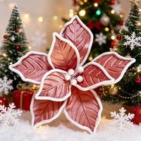 Hochwertige Seiden-Weihnachtsblumen Vollständige Blütenblätter Weihnachtsstern für Premium-Geschenke
