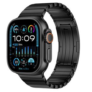 Enjoypretty HW hebilla doble prensa de lujo Smartwatch correa de reloj hombres Metal aleación de titanio correa de reloj para Apple Watch Ultra - Product Image 3