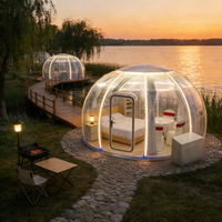 Dôme ovale transparent en PC résistant aux chocs, étanche, écoénergétique, pour glamping extérieur 360° °   Maison en forme de dôme