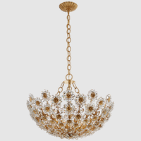 Lustre moderne en cristal XZ avec pendentifs en forme de fleurs LED pour mariage, type de lampe suspendue adapté à la salle à manger, la chambre à coucher, la villa, le hall