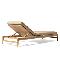 Chaise de plage en teck nordique d'extérieur, imperméable, La Sala De Estar Sillas De Playa, chaises longues de jardin, chaise de piscine, chaise longue en teck de plage