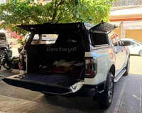 BESTWYLL 4X4 Pickup Aluminium Noir Canopy Camper avec Fenêtre Latérale et Éclairage LED Intérieur pour Toyota Hilux Revo Tacoma