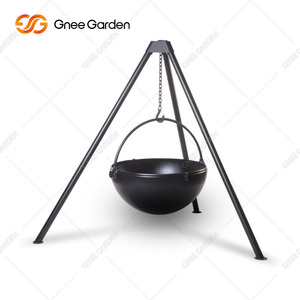 GNEE <b>GARDEN</b> Outdoor <b>Wood</b> <b>Burning</b> Fireplace with Corten Steel Spheres Fire Pit BBQ Grill with Cooking Grills - Product Image 1