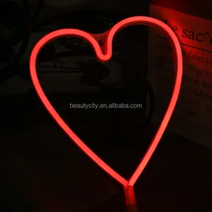 Trang trí chiếu sáng neon ánh sáng hình trái tim mô hình ánh sáng USB cắm dẫn hoặc pin phim hoạt hình nhựa CE 15 IP67 Trong Suốt 70 5 V