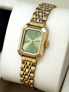 New waterproof gold steel band ladies' fashionable style <b>watch</b> - student quartz square wristwatch - Product Image 2
