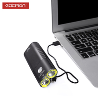 Accessoires de vélo Gaciron V9DP-1800, phare de vélo LED, capacité 5000 mAh, charge micro USB, IPX6, 6 modes d'éclairage, conduite nocturne