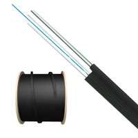 Kabel Drop FTTH Tipe Busur OWIRE GJYX(F)CH, Dapat Berdiri Sendiri, Untuk Penggunaan Luar Ruangan, TCP, Bandwidth Tinggi, Penyangga Kawat FRP/Baja, Konektor UPC