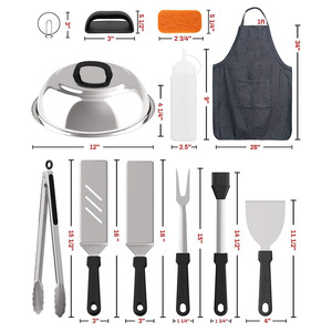 ชุดเครื่องมือบาร์บีคิวสแตนเลสพร้อมด้ามจับพลาสติกอเนกประสงค์สำหรับการพลิกอาหารสำหรับทำอาหารกลางแจ้ง - Product Image 5