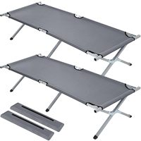 Lit pliant portable robuste et durable avec cadre métallique, logo personnalisé, idéal pour le camping, la randonnée, le bronzage et les loisirs – Vente chaude