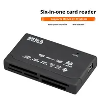 Lector de Tarjetas 6 en 1, SD, TF, CF, XD, MS, MMC, USB 2.0 Externo, Apto para Portátiles/Tabletas/Teléfonos, Suministrado Directamente por el Fabricante