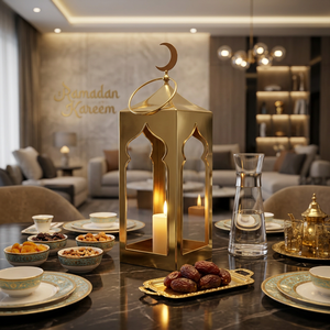 Portavelas de Metal Dorado de Lujo 2027, Hecho a Mano, Moderno, con Forma de Mezquita, para Ramadán, Iftar y Decoración Navideña del Hogar - Product Image 2