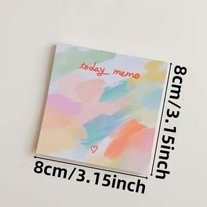 Bloc de Notas Adhesivas con Diseño de Pintura al Óleo en Forma de Corazón, Bonitas y Sencillas, Bloc de Notas para Registrar, Sin Adhesivo, Papel de Etiquetas Cuadradas de Alta Estética - Product Image 2