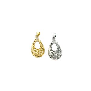Pendentif de niche européen-américain en alliage de zinc, creux, géométrique, en forme de goutte d'eau, serti à griffes, breloque de collier cadeau - Product Image 1