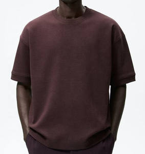 เสื้อสเวตเตอร์คอตตอนสำหรับผู้ชายเสื้อสเวตเตอร์แบบสวมหัวเปิดไหล่ปล่อยปล่อยแบบ100% - Product Image 1