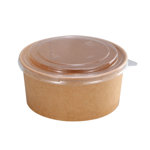 Tazón de Papel Kraft/Blanco Compostable, Contenedor Desechable para Alimentos, para Servir Galletas, Sushi, Bocadillos, Ensaladas, Grado Comercial, 500 ml - Product Image 1