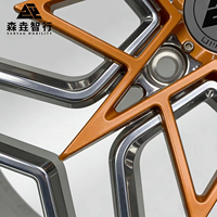 Jantes personnalisées SenYao en aluminium forgé 6061t6, 2 pièces, entièrement polies avec une couleur orange brillante pour Ferrari, Lamborghini, McLaren