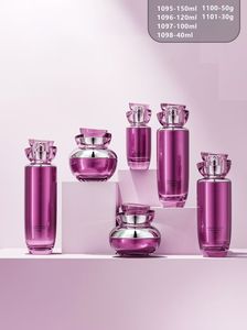 Compre el juego de cosméticos decorativos Juego de botellas de vidrio cosméticas con bomba de tratamiento para el paquete de crema de loción Sub-botella - Product Image 3