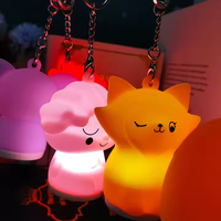 Lanterne suspendue lampe Portable pendentif LED rougeoyante veilleuse cadeau Mini éléphant forme mignon porte-clés lumière LED
