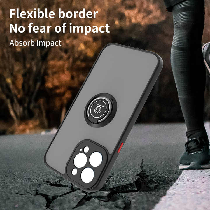 GSCASE Matte Clear Shockproof 360 Degrees Full protection Ring Holder Phone Case for oppo A95 A93 for Realme GT Neo2