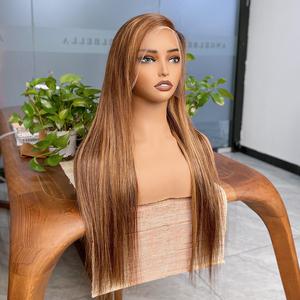 Perruque Lace Front Ombrée 4/27 en Cheveux Humains, 32 Pouces, Blond Miel, Perruque Droite avec Frontale en Dentelle 13x4, Vente en Gros - Product Image 2