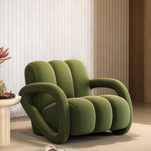 Sillón de Tela Geométrico Moderno, Individual o Doble, para Sala de Estar, Dormitorio Pequeño, Vestíbulo o Recepción - Product Image 2