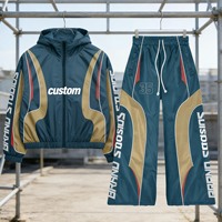 Streetwear mode personnalisé des fabricants, survêtement coupe-vent imperméable, survêtement léger, survêtement en nylon imprimé, ensembles de vêtements de jogging