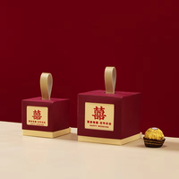 Boîte cadeau d'emballage de bonbons en carton recyclé durable personnalisée avec poignée en bonbon