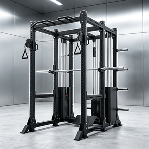 Smith Machine Commerciale <span class=keywords><strong>Life</strong></span> Fitness Premium 80x80 Tubo in Acciaio al Carbonio Elite Squat Rack <span class=keywords><strong>Combo</strong></span> Smith Machine Barra e Cuscinetti - Product Image 4