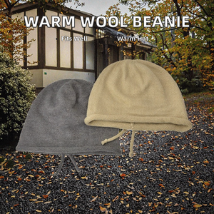 Bonnet en laine tricoté unisexe à cordon de serrage, grande taille, style décontracté, polyvalent et chaud pour l'automne - Product Image 2