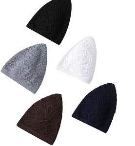 Chapeau en coton tricoté à la main, respirant, écologique, de style turc, pour hommes, utilisable en toutes saisons, chapeau musulman pour le Ramadan, Kufi - Product Image 1