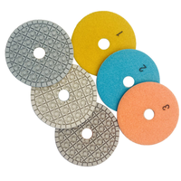 Pads de polissage diamantés en résine JDK de 4 pouces à 3 étapes, pour polissage humide/sec, pour granit, quartzite, marbre, et polissage/meulage de sols de luxe