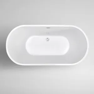 New Design Modern Bathroom Tubs Deep Soaking White Bath Tub Stand Round Acrylic Bathtub