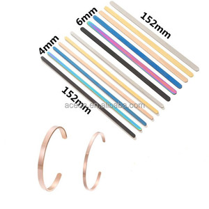 Dài tấm Cuff Bangle Cuff Vòng đeo tay cho uốn cong aceon thép không gỉ Yiwu DIY tin nhắn khắc trống dập thẳng tùy chỉnh - Product Image 3