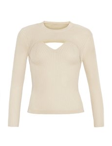 Conjunto de <span class=keywords><strong>Dos</strong></span> Piezas de Top Corto Tipo <span class=keywords><strong>Bolero</strong></span> de Punto Acanalado Color Marfil OEM/ODM, Conjunto de Suéter Personalizado para Mujer, Conjunto de Suéter de Cachemira - Product Image 5