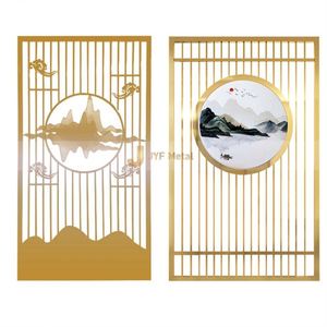 ANN005 Modern Stainless Steel Custom Art Theme Frame Structure Decorative <b>Room</b> <b>Divider</b> Printed Process Multi-Functional Durable - Product Image 3