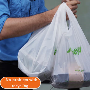 Sacs en plastique | Sacs d'épicerie blancs, Sacs à provisions en plastique avec poignées - Product Image 5