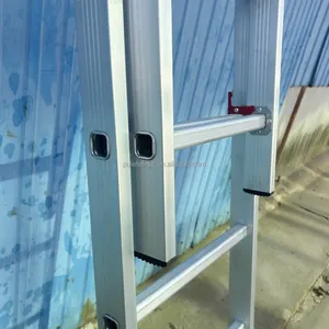 Industriale 8.8m portata telescopica 3 sezioni in lega di alluminio scala rinforzata in acciaio cerniere pieghevole scale appartamento ospedale - Product Image 6